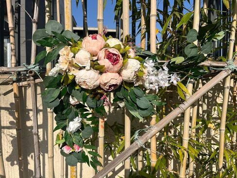 Machoo Decorative Swags Wedding Arch Flowers Swags Artificial Flowers for Decoration 2 Pcs Peony Flower Swag for Wedding Decor Welcome Sign Wedding Arch Lintel Decor (Champagne) in Saudi Arabia