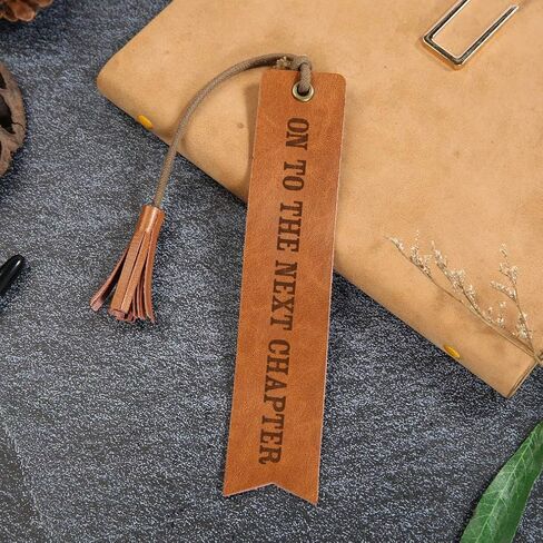 On The Next Chapter Leather Bookmark - Wedding Reader & Party Gift - Engraved Wedding Favor in Kuwait