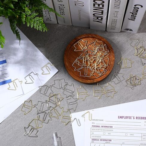 Yeaqee 50 Pcs House Shaped Paper Clips Bookmarks Real Estate Agent Supplies Gold Silver Fun Paperclips Bulk for Kids Student School Office Home Classroom Desk Accessories Gift in Saudi Arabia