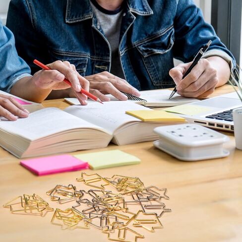 Yeaqee 50 Pcs House Shaped Paper Clips Bookmarks Real Estate Agent Supplies Gold Silver Fun Paperclips Bulk for Kids Student School Office Home Classroom Desk Accessories Gift in Saudi Arabia