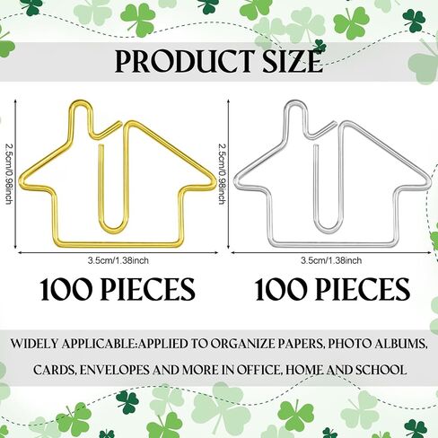 Yeaqee 50 Pcs House Shaped Paper Clips Bookmarks Real Estate Agent Supplies Gold Silver Fun Paperclips Bulk for Kids Student School Office Home Classroom Desk Accessories Gift in Saudi Arabia