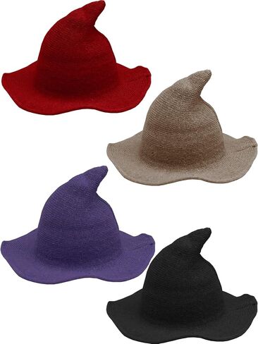 4 Pack Halloween Witch Hat Wool Witch Hats for Halloween Party Decor in Saudi Arabia
