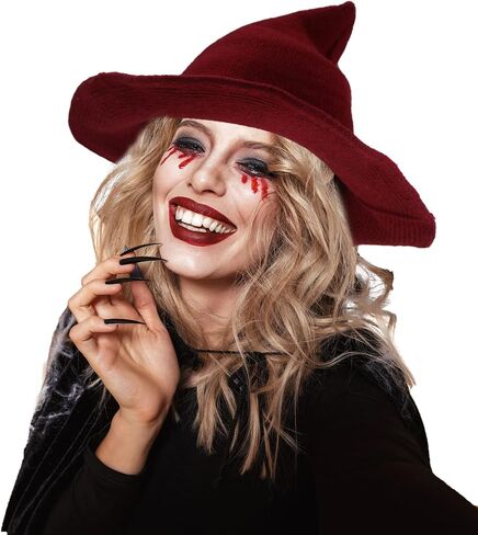 4 Pack Halloween Witch Hat Wool Witch Hats for Halloween Party Decor in Saudi Arabia