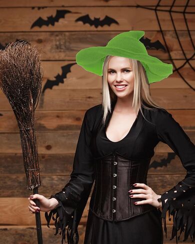 4 Pack Halloween Witch Hat Wool Witch Hats for Halloween Party Decor in Saudi Arabia