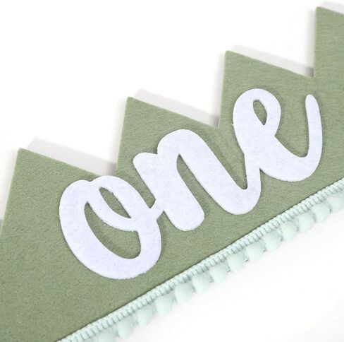 تاج عيد ميلاد بري واحد - زينة عيد ميلاد برية واحدة، التاج الأول لرحلات السفاري/الغابة/الغابة، تاج عيد ميلاد بطابع بري، زي تاج عيد الميلاد الأول للصبي، استحمام الطفل أول صورة دعائية لسحق الكيك (أخضر 2) in Kuwait