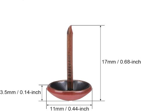 uxcell Upholstery Nails Tacks 11mm Green Round Head 17mm Length Thumb Push Pins for Furniture Sofa Headboards, 25 Pcs in Saudi Arabia