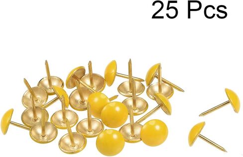 uxcell Upholstery Nails Tacks 11mm Green Round Head 17mm Length Thumb Push Pins for Furniture Sofa Headboards, 25 Pcs in Saudi Arabia