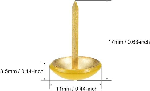 uxcell Upholstery Nails Tacks 11mm Green Round Head 17mm Length Thumb Push Pins for Furniture Sofa Headboards, 25 Pcs in Saudi Arabia