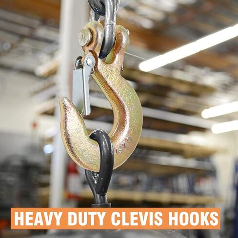 2 حزمة من خطاف الانزلاق Clevis مقاس 3/8 بوصة مع مزلاج أمان، G70 من الفولاذ المطروق عالي التحمل بسعة 18000 رطل، خطاف سحب لنقل مقطورة الشاحنة (ذهبي) in Kuwait