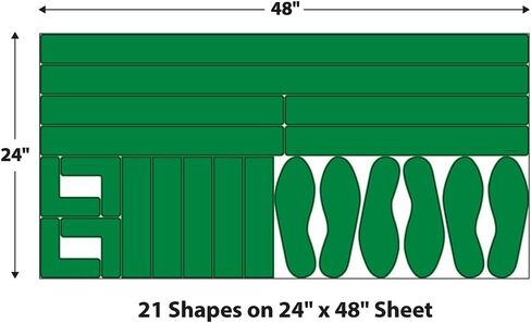 Slip-Gard Vinyl Crosswalk Kit, Solid Shapes, Green, Made in The USA, WFK35GN in Saudi Arabia