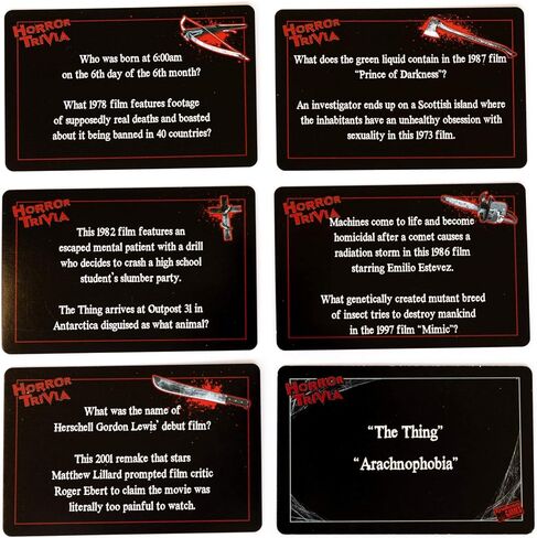 Endless Games Horror Trivia Card Game - Test Your Knowledge of Horror Pop Culture Facts with Over 200 Scary Fun Trivia Questions in Kuwait