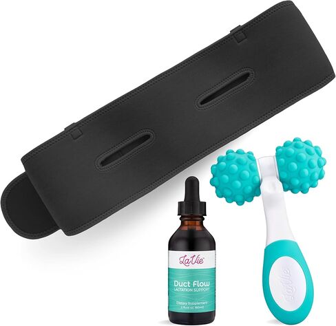 حزمة لافي، أسطوانة تدليك الرضاعة، صبغة 2 أونصة، وحمالة ضخ للرضاعة الطبيعية أو الرضاعة أو الضخ بدون استخدام اليدين، دعم أساسي للقنوات المسدودة، والتهاب الضرع، والاحتقان in Kuwait