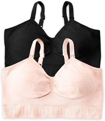 Kindred Bravely 2-Pack Hands Free Pumping Bra Bundle (Pink and Black, X-Large-Busty) in Saudi Arabia