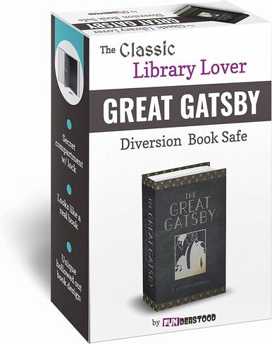 Diversion Book Safe by Funderstood, Safe Lock Box, Book Safe with Combo Lock, Portable Metal Safe Box, Book Safe, Secret Book Hidden Safe, 2.25" X 6.125" X 9.5" (Combo Lock, The Great Gatsby 1) in Saudi Arabia