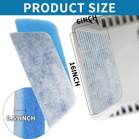 فلتر تيار متردد RV، مرشحات هواء مقاس 6 × 16 بوصة [4 مرشحات] لفتحة مكيف الهواء RV، فلتر تيار متردد MERV 6 in Kuwait