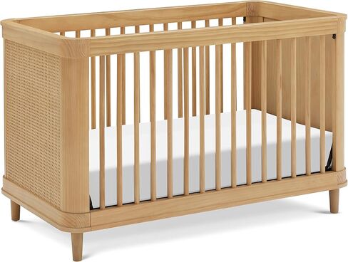 NAMESAKE Marin with Cane 3-in-1 Convertible Crib in Honey and Honey Cane, Greenguard Gold Certified in Saudi Arabia