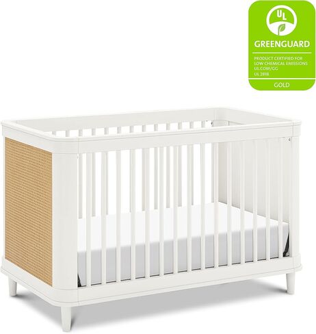 NAMESAKE Marin with Cane 3-in-1 Convertible Crib in Honey and Honey Cane, Greenguard Gold Certified in Saudi Arabia