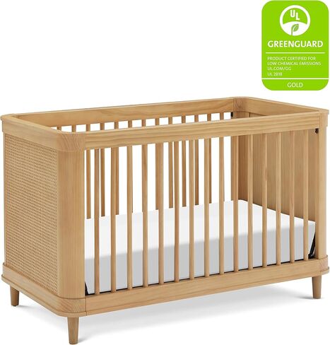 NAMESAKE Marin with Cane 3-in-1 Convertible Crib in Honey and Honey Cane, Greenguard Gold Certified in Saudi Arabia