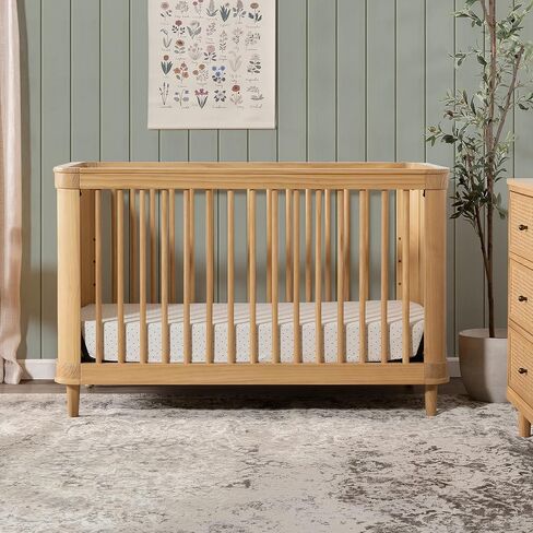 NAMESAKE Marin with Cane 3-in-1 Convertible Crib in Honey and Honey Cane, Greenguard Gold Certified in Saudi Arabia