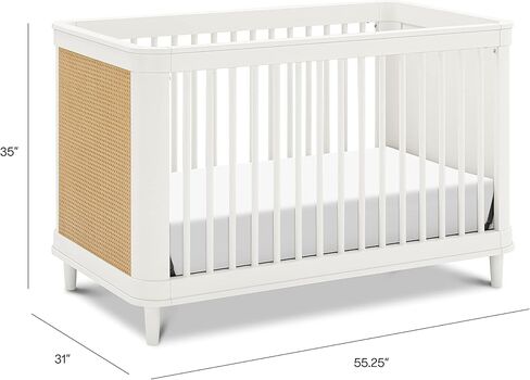 NAMESAKE Marin with Cane 3-in-1 Convertible Crib in Honey and Honey Cane, Greenguard Gold Certified in Saudi Arabia