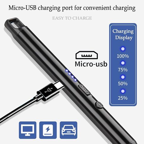 ولاعة شمعة، 4 عبوات من ولاعة كهربائية قابلة لإعادة الشحن عبر USB مع رقبة مرنة، ولاعة قوسية مع مؤشر مستوى البطارية LED ومفتاح أمان للشموع، نار المخيم، المطبخ، الشواية، التخييم، الشواء in Kuwait