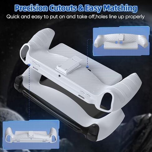 حافظة مطورة لبوابة PlayStation مع مسند وغطاء ناعم من مادة TPU وحامل واقٍ لملحقات بوابة PS - حماية كاملة وغطاء مقبض غير قابل للانزلاق لمشغل PlayStation Portal Remote - أبيض in Kuwait