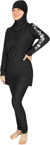 Plus Size Burkini Muslim Swimsuits for Women Modest Islamic Swimwear Long Sleeve Full Cover 3PCS Set Beachwear with Cap in Saudi Arabia