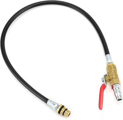 QWORK Engine Cylinder Air Valve Holder Pressure Test Pipe with Ball Valve - Compatible with LS Engines, Fits M14/M12 Spark Plug Threads - 4500PSI Max Pressure - for Valve Spring Replacement in Saudi Arabia