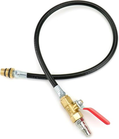 QWORK Engine Cylinder Air Valve Holder Pressure Test Pipe with Ball Valve - Compatible with LS Engines, Fits M14/M12 Spark Plug Threads - 4500PSI Max Pressure - for Valve Spring Replacement in Saudi Arabia
