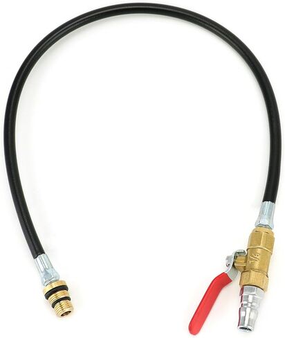 QWORK Engine Cylinder Air Valve Holder Pressure Test Pipe with Ball Valve - Compatible with LS Engines, Fits M14/M12 Spark Plug Threads - 4500PSI Max Pressure - for Valve Spring Replacement in Saudi Arabia