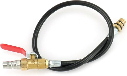 QWORK Engine Cylinder Air Valve Holder Pressure Test Pipe with Ball Valve - Compatible with LS Engines, Fits M14/M12 Spark Plug Threads - 4500PSI Max Pressure - for Valve Spring Replacement in Saudi Arabia