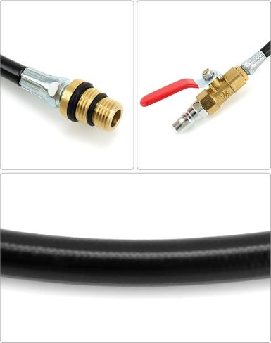 QWORK Engine Cylinder Air Valve Holder Pressure Test Pipe with Ball Valve - Compatible with LS Engines, Fits M14/M12 Spark Plug Threads - 4500PSI Max Pressure - for Valve Spring Replacement in Saudi Arabia