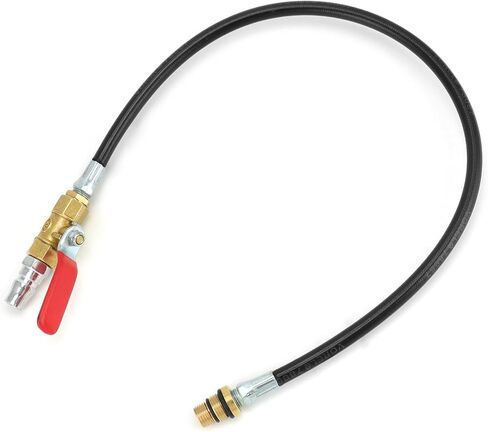 QWORK Engine Cylinder Air Valve Holder Pressure Test Pipe with Ball Valve - Compatible with LS Engines, Fits M14/M12 Spark Plug Threads - 4500PSI Max Pressure - for Valve Spring Replacement in Saudi Arabia