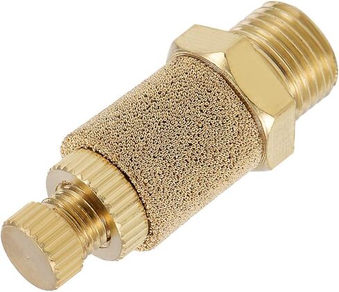 Uxcell كاتم صوت عادم الهواء قابل للتعديل من النحاس 1/8 BSPT ذهبي اللون 4 قطع in Kuwait