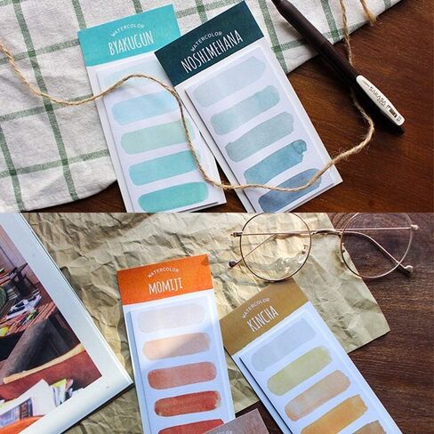 مجموعة ملاحظات لاصقة بألوان مائية من YUBBAEX، ملصقات مذكرة ملونة مع خط منقط - 2 3/8 بوصة × 4 5/8 بوصة، 20 قطعة/عبوة، 4 عبوات (رائحة الغابة) in Kuwait