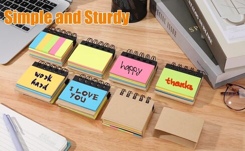 RHAWOM 12 Pads Mini Sticky Note Pads Sets,Hard Cover Cute Spiral Notepad with Variety Size,3 x 3.5 in ，Book Page Tabs Coil Post,Gifts for Work Friends Notebook Bulk 250 Count/Pad in Saudi Arabia