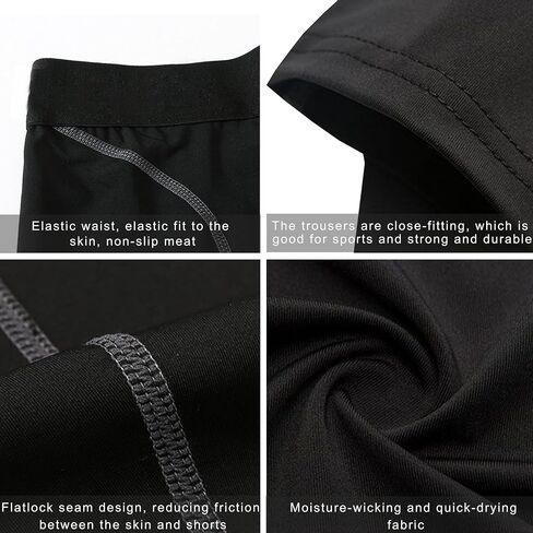 YUSHOW 3 Pack Compression Shorts Men Sports Underwear Base Layer Quick Dry Workout Running Shorts Cycling Workout Athletic in Saudi Arabia