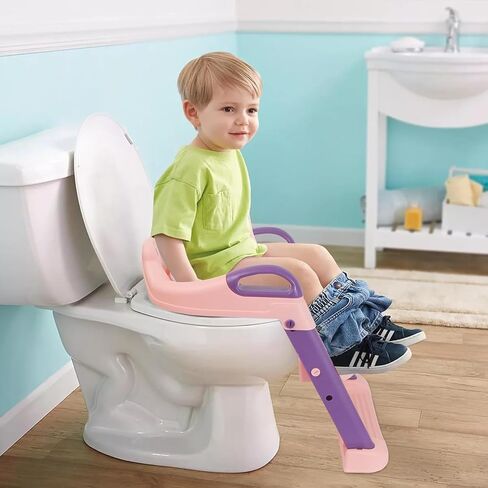 Potty Training Seat, Potty Seat For Toilet,Toddler Potty Seat Upgrade 2 In 1 Potty Training Toilet Toddler, Toddler Toilet Seat Boys Girls Toilet Seat For Toddler, Anti-Slip Pad And Step Stool (Blue) in Saudi Arabia
