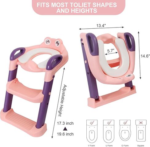 Potty Training Seat, Potty Seat For Toilet,Toddler Potty Seat Upgrade 2 In 1 Potty Training Toilet Toddler, Toddler Toilet Seat Boys Girls Toilet Seat For Toddler, Anti-Slip Pad And Step Stool (Blue) in Saudi Arabia