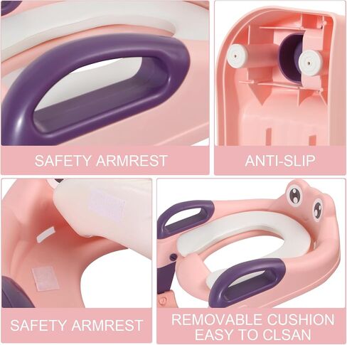 Potty Training Seat, Potty Seat For Toilet,Toddler Potty Seat Upgrade 2 In 1 Potty Training Toilet Toddler, Toddler Toilet Seat Boys Girls Toilet Seat For Toddler, Anti-Slip Pad And Step Stool (Blue) in Saudi Arabia