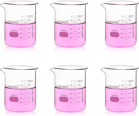 4pcs 250ml Upgrated Thick Glass Beakers, Griffin Low Form Beaker Set with Double Scale, 3.3 Boro, LVA009 in Saudi Arabia