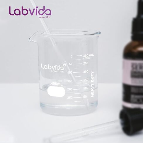 4pcs 250ml Upgrated Thick Glass Beakers, Griffin Low Form Beaker Set with Double Scale, 3.3 Boro, LVA009 in Saudi Arabia