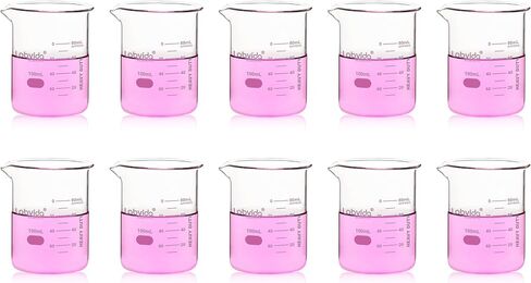 4pcs 250ml Upgrated Thick Glass Beakers, Griffin Low Form Beaker Set with Double Scale, 3.3 Boro, LVA009 in Saudi Arabia