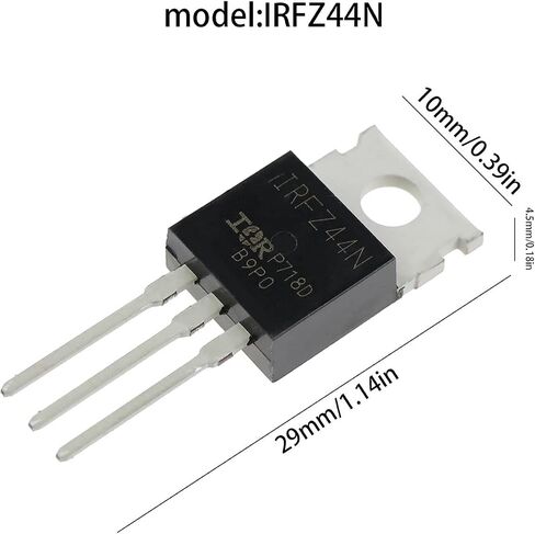 SING F LTD 20x N-Channel IRFZ44N MOSFET ترانزستور ESD مصنف إلى 220 49A 55V 3 Pin قوة مقوم دولية للصناعة المنزلية وDIY in Saudi Arabia