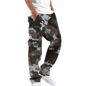 Lightweight Drawstring Cargo Pants for Men Stretch Cotton Work Pants Outdoor Tactica Sweatpants Casual Workout Jogger in Kuwait