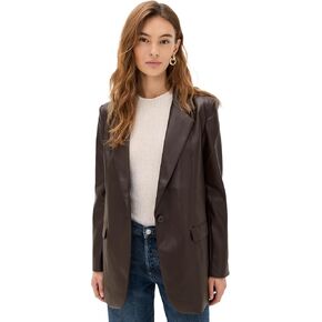 Susana Monaco Women's Faux Leather Boyfriend Blazer in Saudi Arabia