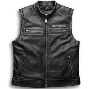 JACKETHUB Iconic Harley HD Men’s Passing Link Leather Biker Vest – Davidson Motorcycle Road Warrior in Saudi Arabia
