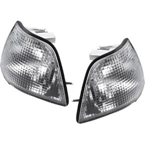Clear Turn Signal Light Lamp Durable Front Left Right Side Corner Signal Light for BMW E36 3 Series 1992-1998 Plastic Metal Silver Tone (Set of 2) in Saudi Arabia