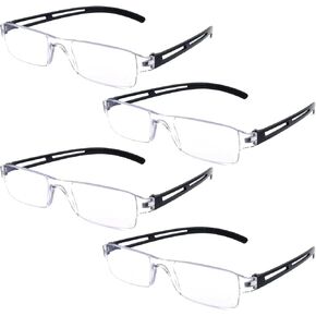 Pack 4 Rimless Reading Glasses,Blue Light Clear Frames Reader Lightweight for Men and Women in Kuwait