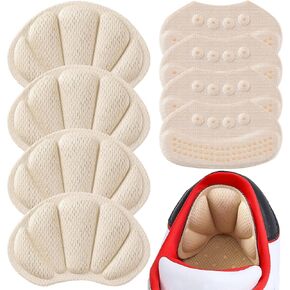 Huethy Adhesive Cushion Pads, Back of Heel Grips Inserts for Too Big Loose Shoes, Reusable Guards Liners for Women Men, Improve Shoe Fit, 4PCS-Black+4PCS-Black in Saudi Arabia